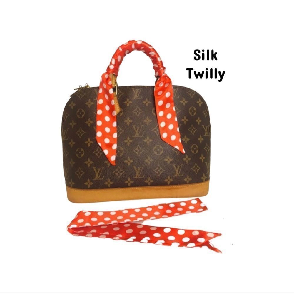Silk Scarf Twilly (one pair) LIGHT RED